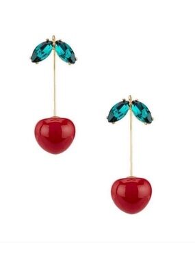 Kate Spade Ma Cherie Red Cherry Drop Earrings new with  defect